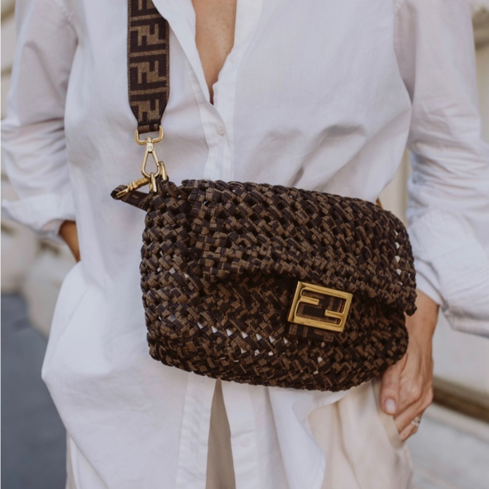Fendi jacquard interlace baguette bag